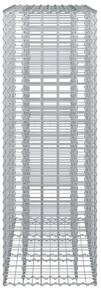 VidaXL Gabion emelt ágy 2 db 130 x 50 x 150 cm Horganyzott Acél Ezüst