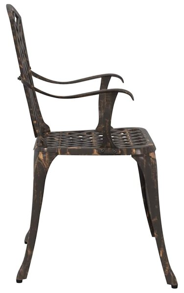 Kerti Szék 2 pcs Bronz 53 x 51 x 88,5cm Alumínium