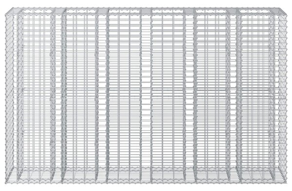 VidaXL Gabion emelt ágy 3 db 250 x 50 x 150 cm Horganyzott Acél Ezüst
