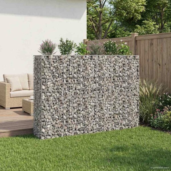 VidaXL Gabion emelt ágy 3 db 250 x 50 x 150 cm Horganyzott Acél Ezüst