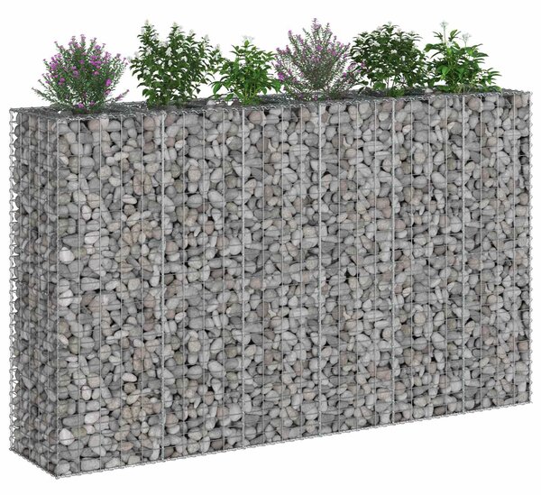 VidaXL Gabion emelt ágy 3 db 250 x 50 x 150 cm Horganyzott Acél Ezüst