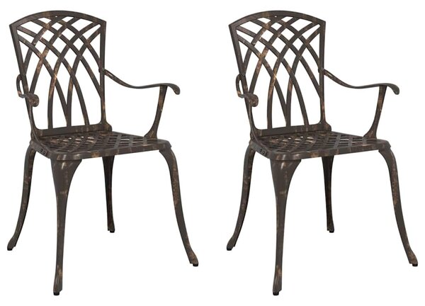 Kerti Szék 2 pcs Bronz 53 x 51 x 88,5cm Alumínium