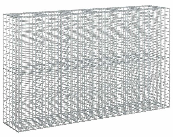 VidaXL Gabion emelt ágy 3 db 250 x 50 x 150 cm Horganyzott Acél Ezüst