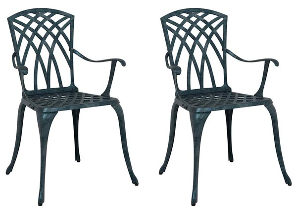 Kerti Szék 2 pcs Zöld 53 x 51 x 88,5cm Alumínium