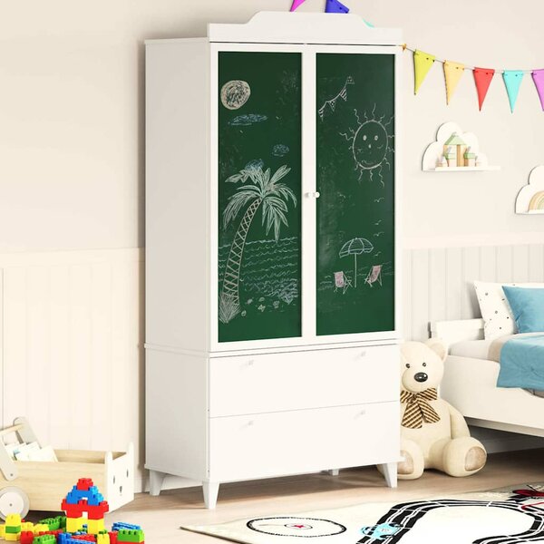 Krétával Írt Dresser ROROS Fehér 90 x 45 x 180 cm Faanyag