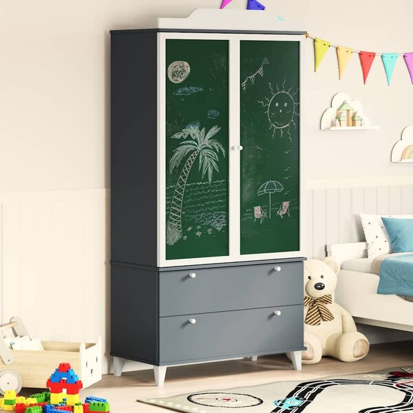 Krétával Írt Dresser ROROS Szürke és Fehér 90 x 45 x 180 cm