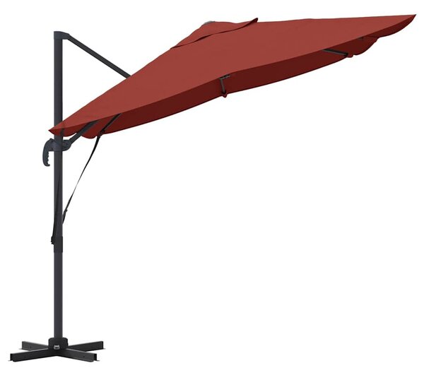 Napernyő 351 x 250 x 260 cm Pamut és Alumínium Terrakotta