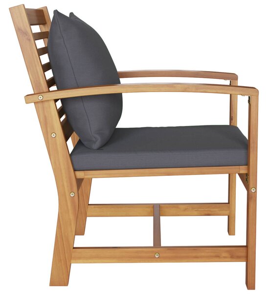 Szék 2 pcs Barna és sötétszürke 65 x 60 x 76,5 cm Tömör Teakfa