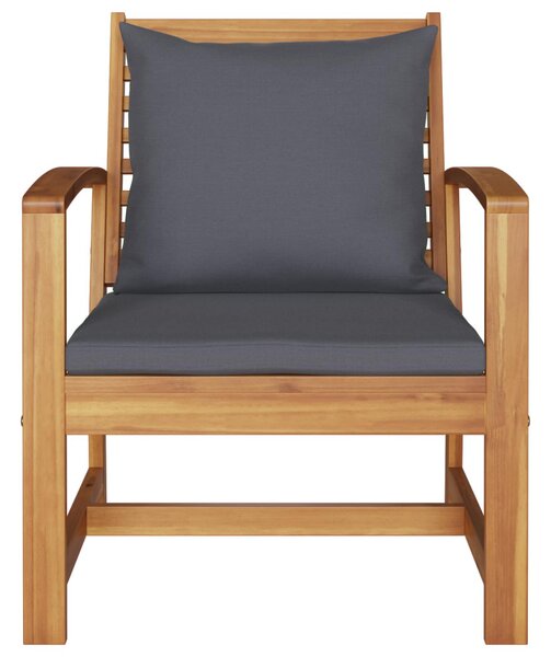 Szék 2 pcs Barna és sötétszürke 65 x 60 x 76,5 cm Tömör Teakfa