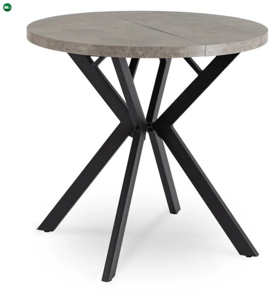 Kihúzható étkezőasztal 80–160 cm méretben, beton/fekete színben DORIAN