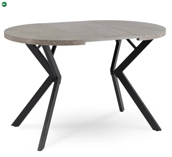 Kihúzható étkezőasztal 80–160 cm méretben, beton/fekete színben DORIAN