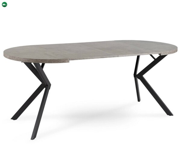 Kihúzható étkezőasztal 80–160 cm méretben, beton/fekete színben DORIAN