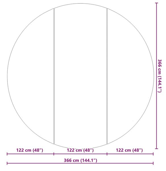 Medence alatlappal Fekete Ø 366 cm Nemes szövet