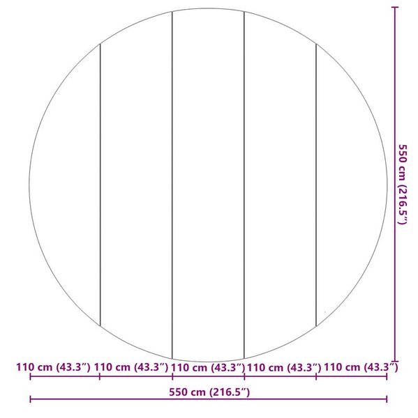 Medence alatlappal Fekete Ø 550 cm Nemes szövet