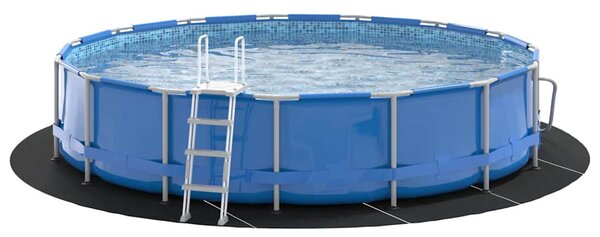 Medence alatlappal Fekete Ø 550 cm Nemes szövet