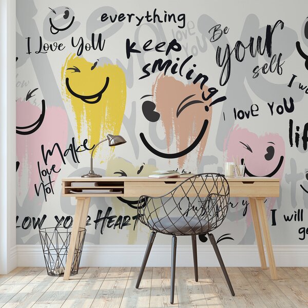 Fotótapéta Emotikonok és feliratok, Fotótapéta tini szoba, w04174 : Uwalls.hu