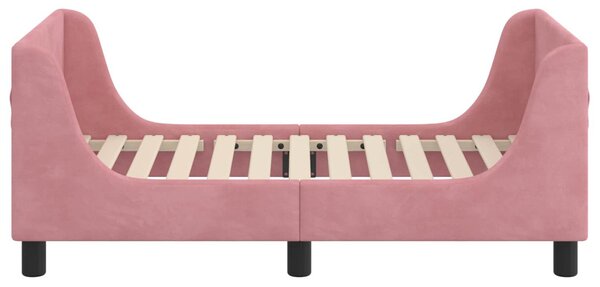 Gyerekágy keret fejtámlával Rózsaszín 70 x 140 cm Bársony