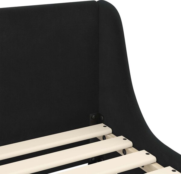 Gyerekágy kerettel fejtámlával Fekete 80 x 200 cm Bársony