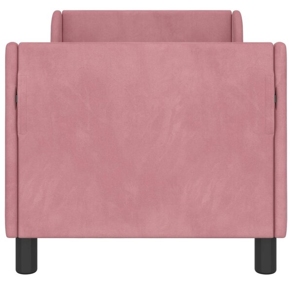 Gyerekágy keret fejtámlával Rózsaszín 70 x 140 cm Bársony
