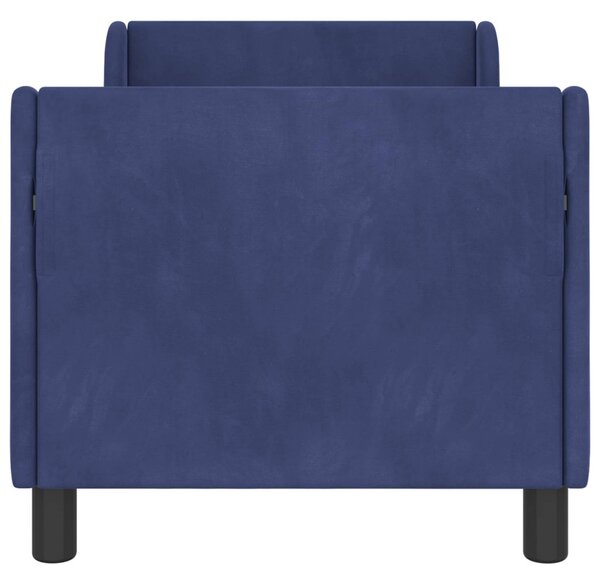Gyerekágy keret fejtámlával Rendőrségi kék 70 x 140 cm Bársony