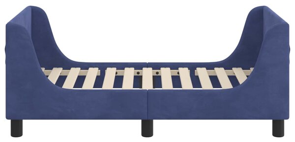 Gyerekágy keret fejtámlával Rendőrségi kék 70 x 140 cm Bársony