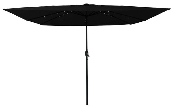 VidaXL Négyszögletű Kerti Napernyő LED Fényekkel 295x245 cm Fekete