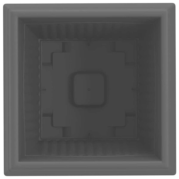 VidaXL Négyzet Virágcserép 6 pcs Fekete 38 x 38 x 30 cm Műanyag