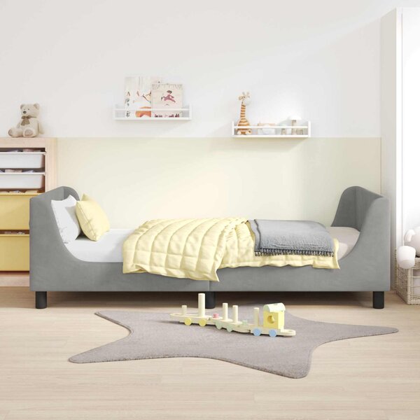 Gyerekágy kerettel Világosszürke 80 x 200 cm Bársony