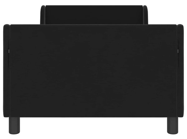 Gyerekágy kerettel fejtámlával Fekete 80 x 200 cm Bársony