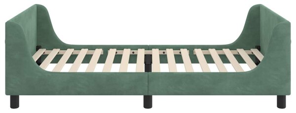Gyerekágy kerettel fejtámlával Tengeri Zöld 80 x 200 cm Bársony