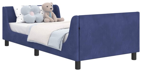Gyerekágy kerettel Rendőrségi kék 80 x 200 cm Bársony