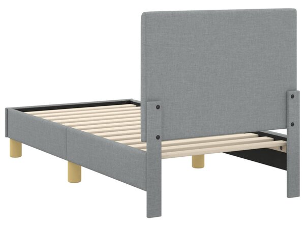 Gyerekágy keret fejtámlával Világosszürke 70 x 140 cm szövet