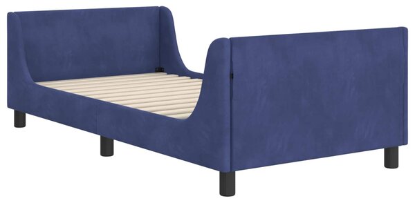 Gyerekágy kerettel Rendőrségi kék 80 x 200 cm Bársony
