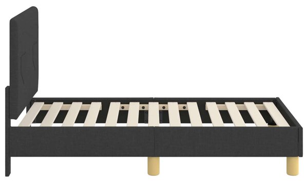 Gyerekágy keret fejtámlával Fekete 70 x 140 cm szövet
