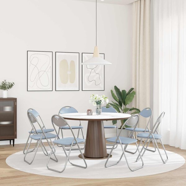 VidaXL Összecsukható szék 8 db Szürke 48 x 43,5 x 81 cm Műbőr
