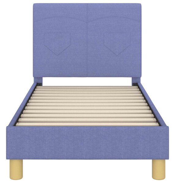Gyerekágy keret fejtámlával Farmerkék 70 x 140 cm szövet