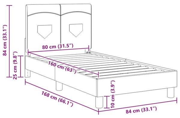 Gyerekágy kerettel fejtámlával Rózsaszín 80 x 160 cm szövet