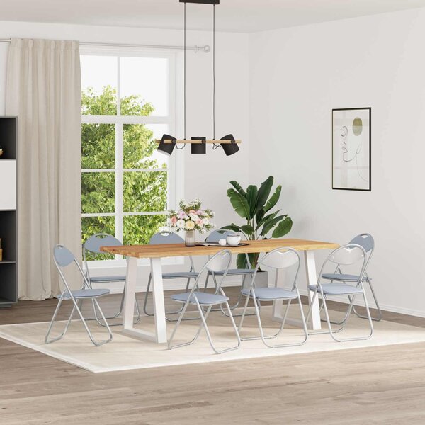 VidaXL Összecsukható szék 8 db Szürke 48 x 43,5 x 81 cm Műbőr