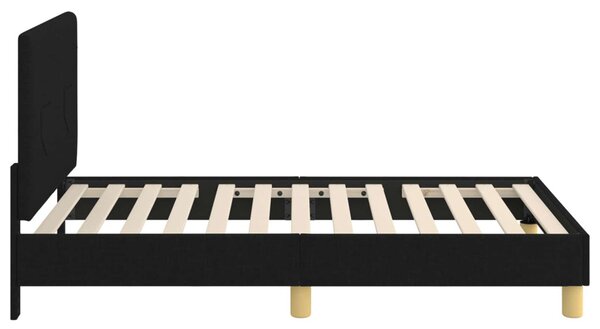 Gyerekágy kerettel fejtámlával Fekete 80 x 160 cm szövet