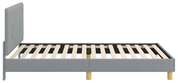 Gyerekágy kerettel fejtámlával Világosszürke 80 x 200 cm szövet