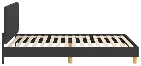 Gyerekágy kerettel fejtámlával Fekete 80 x 200 cm szövet