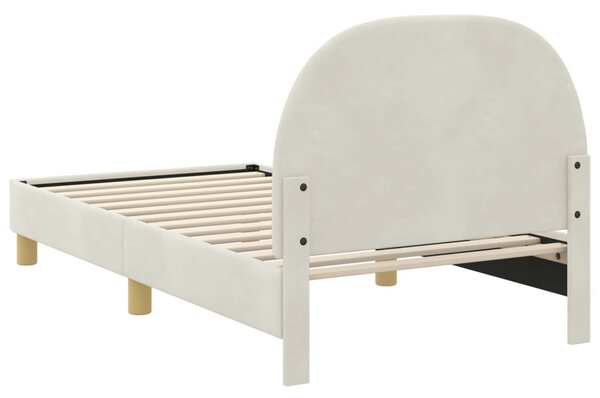 Gyerekágy kerettel fejtámlával Krém 80 x 160 cm Bársony