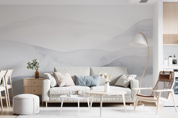 Fotótapéta Minimalista ködös hegyek lágy kék árnyalatokban, Fotótapéta absztrakt, w09223v2 : Uwalls.hu