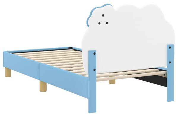 Gyerekágy kerettel fejtámlával Kék 80 x 160 cm PU
