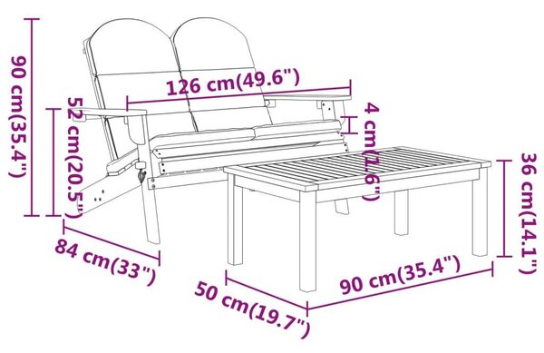 Vidaxl Adirondack Kerti Ülőgarnitúra - 5 részes