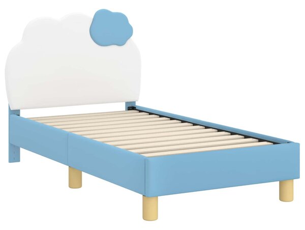 Gyerekágy keret fejtámlával fejtámlával Kék 70 x 140 cm PU