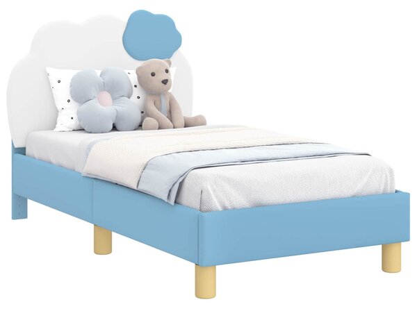 Gyerekágy keret fejtámlával fejtámlával Kék 70 x 140 cm PU