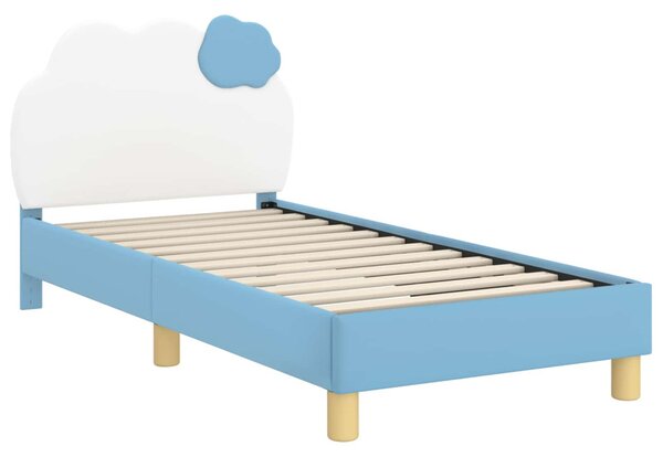 Gyerekágy kerettel fejtámlával Kék 80 x 160 cm PU