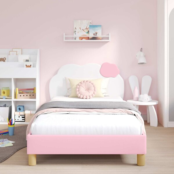 Gyerekágy kerettel fejtámlával Rózsaszín 80 x 200 cm PU