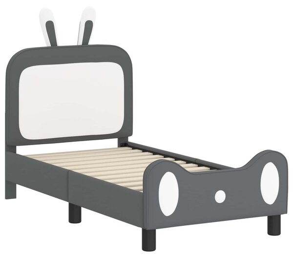 Gyerekágy keret fejtámlával Világosszürke 70 x 140 cm PU